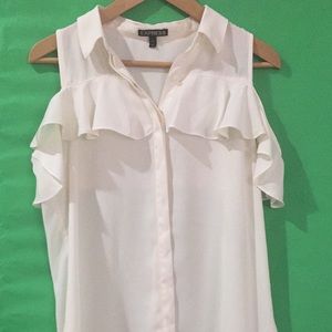 Express Off Shoulders Button Down Top Small